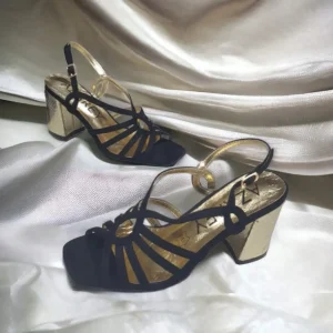 Calzaro Zapatos De Tac贸n | Zapato Sandalia 103 Negra de Tacón Cuadrado.