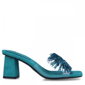 Calzaro Zapatos De Tac贸n | Sandalias | Zapato Sandalia Mulé 22893 Azul Medio Celeste