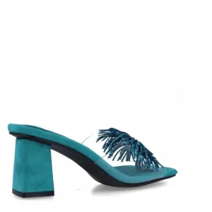 Calzaro Zapatos De Tac贸n | Sandalias | Zapato Sandalia Mulé 22893 Azul Medio Celeste