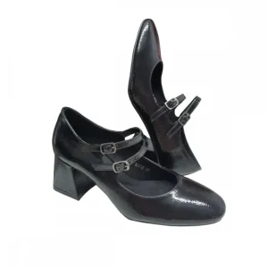 Calzaro Zapatos De Tac贸n | Zapato Tacón Medio Dos Pulseras Finas 519 Negro.
