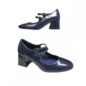 Calzaro Zapatos De Tac贸n | Zapato Tacón Medio Dos Pulseras Finas 519 Azul.