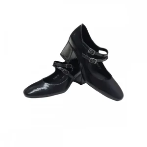 Calzaro Zapatos De Tac贸n | Zapato Tacón Medio Dos Pulseras Finas 519 Negro.