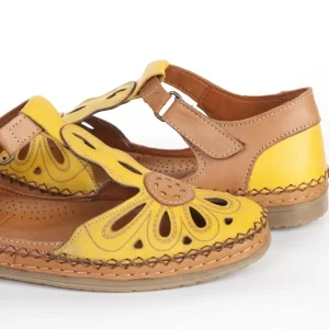 Calzaro Zapatos Con Cordones | Zapato Velcro Sport 612 en Napa Mostaza