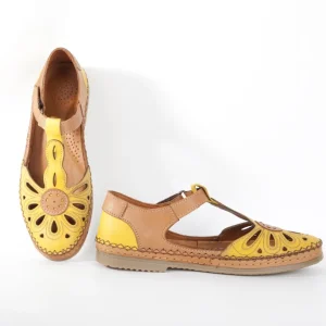 Calzaro Zapatos Con Cordones | Zapato Velcro Sport 612 en Napa Mostaza
