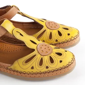 Calzaro Zapatos Con Cordones | Zapato Velcro Sport 612 en Napa Mostaza