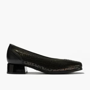 Calzaro Zapatos De Tac贸n | Confort | Zapatos 1701 de Salón con Tacón Bajo Arca/Lucido Negro