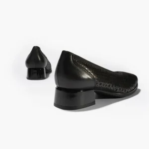 Calzaro Zapatos De Tac贸n | Confort | Zapatos 1701 de Salón con Tacón Bajo Arca/Lucido Negro