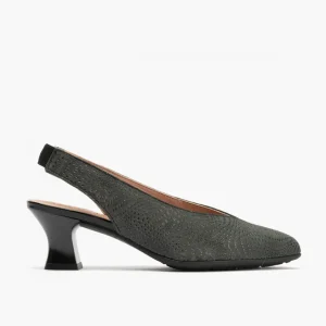 Calzaro Zapatos De Tac贸n | Zapatos de Salón de Mujer Destalonado 5750 en Piel y Tacón Embudo Azul.