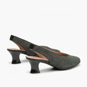 Calzaro Zapatos De Tac贸n | Zapatos de Salón de Mujer Destalonado 5750 en Piel y Tacón Embudo Azul.