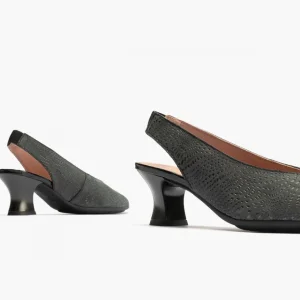 Calzaro Zapatos De Tac贸n | Zapatos de Salón de Mujer Destalonado 5750 en Piel y Tacón Embudo Azul.