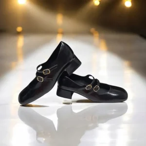 Calzaro Zapatos De Tac贸n | Confort | Zapatos de Tacón Bajo Con Dos Correas Mary Jane Desiree Daky 1 Negro.