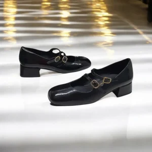 Calzaro Zapatos De Tac贸n | Confort | Zapatos de Tacón Bajo Con Dos Correas Mary Jane Desiree Daky 1 Negro.