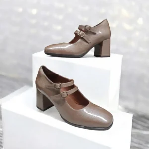 Calzaro Zapatos De Tac贸n | Confort | Zapatos de Tacón Medio Mary Jane Desiree Dami 16 Taupe.
