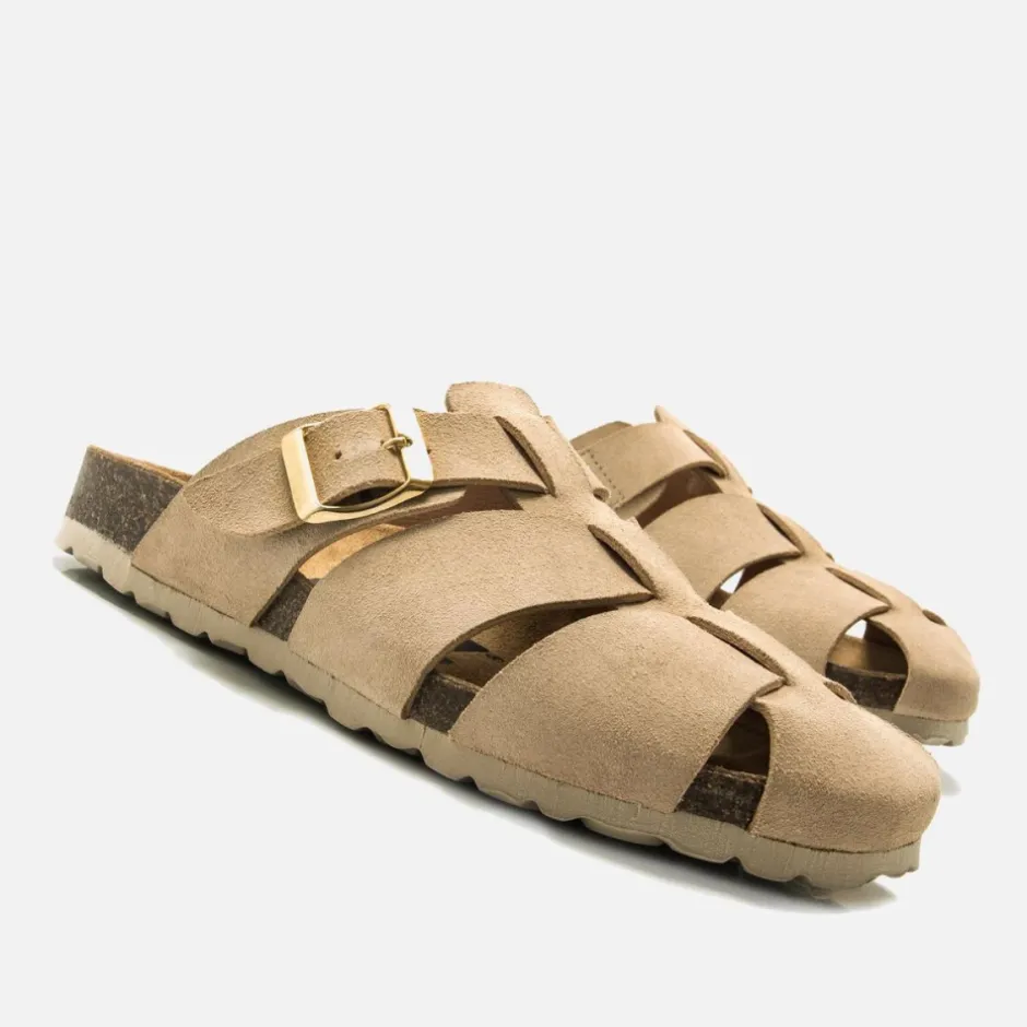 zueco__liliane_serraje_be_1.webp Calzaro Zuecos | Sandalias Bios | Zueco 59375 Liliane Serraje Beige Arena.