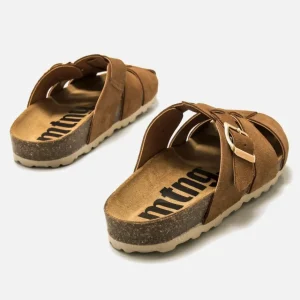 Calzaro Zuecos | Sandalias Bios | Zueco 59375 Liliane Serraje Marrón Avellana .