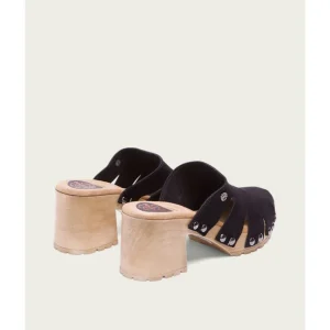 Calzaro Zuecos | Zueco Mujer Serraje Negro Gia 2880.