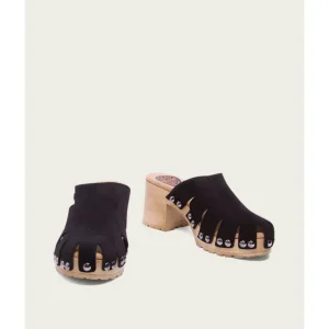 Calzaro Zuecos | Zueco Mujer Serraje Negro Gia 2880.