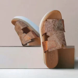 Calzaro Sandalias | Zueco Sandalia Cuñina 2769 Tiras Cuero.